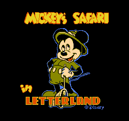 Mickey's Safari in Letterland (USA) Title Screen
